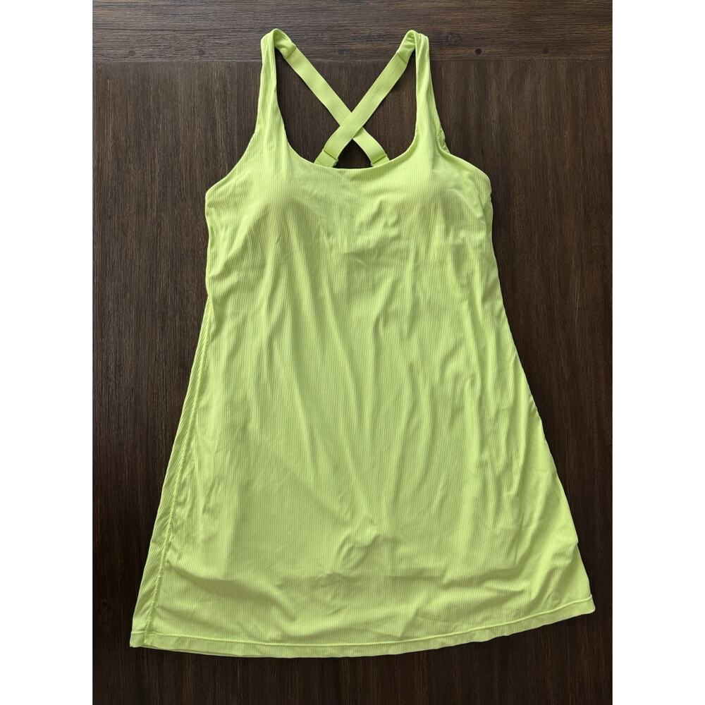 Tavi Active Dress Tennis Golf Built In Bodysuit Bra Shorts Lime Green M